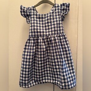 Blue and White Checkered Kids Dress